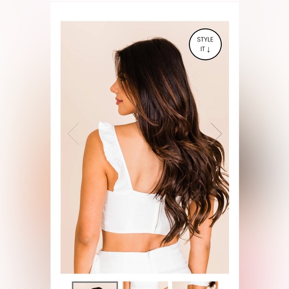 NWT Pink Lily Meant to Be Two Piece Set, White, Small - Picture 3 of 4